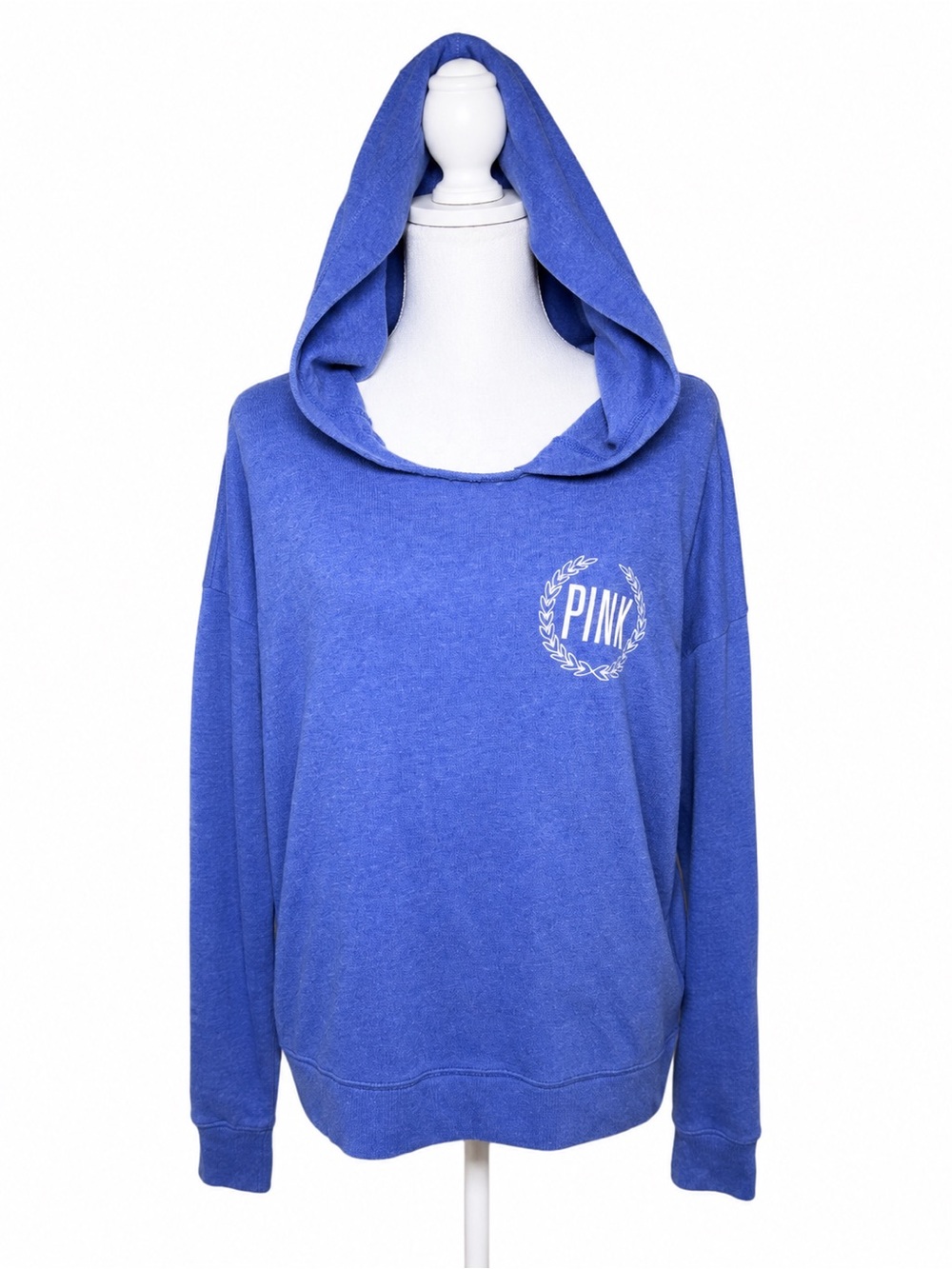 PINK Victoria's Secret Royal Blue Hooded Pullover Sweatshirt